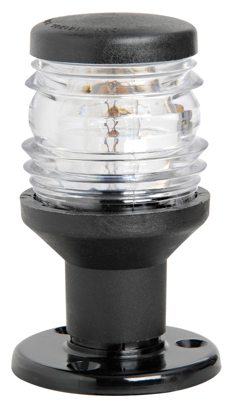 Pozičné navigačné svetlo biele 360° čierny stojan - výška 84 mm